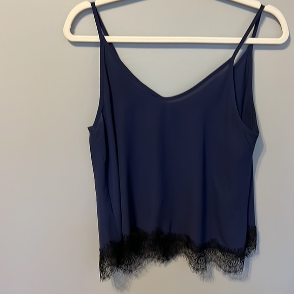 Lace trim Navy camisole - Picture 2 of 2